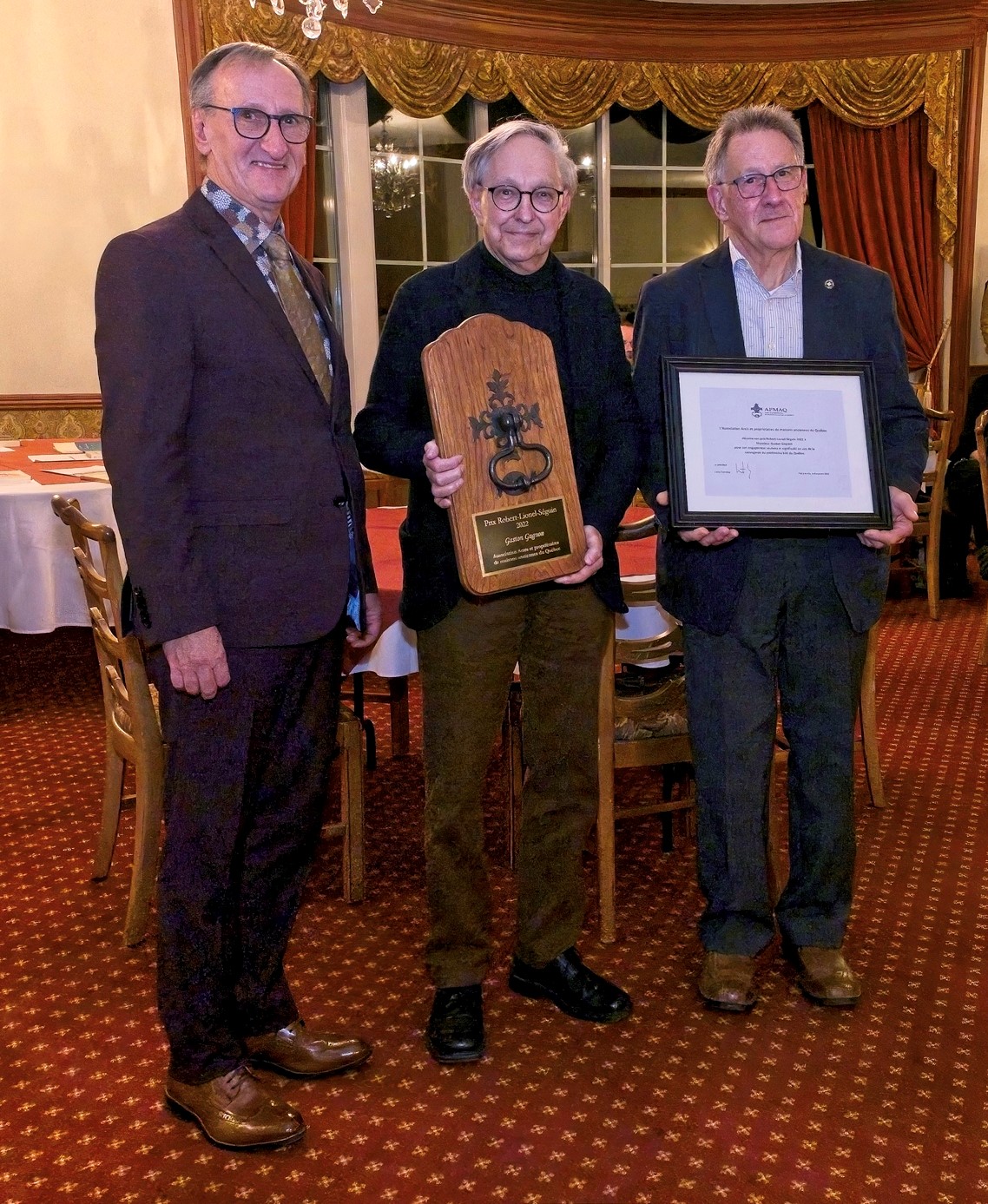 Louis Tremblay, le lauréat Gaston Gagnon et Clément Locat.