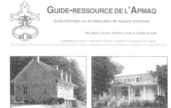 Guide-ressource, guide-technique sur la restauration de maisons anciennes