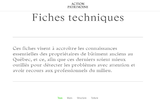 Fiches techniques d'Action patrimoine