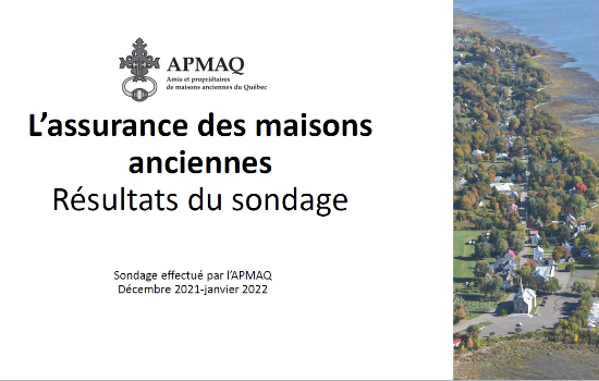 Résultat du sondage sur l'assurance des maisons anciennes