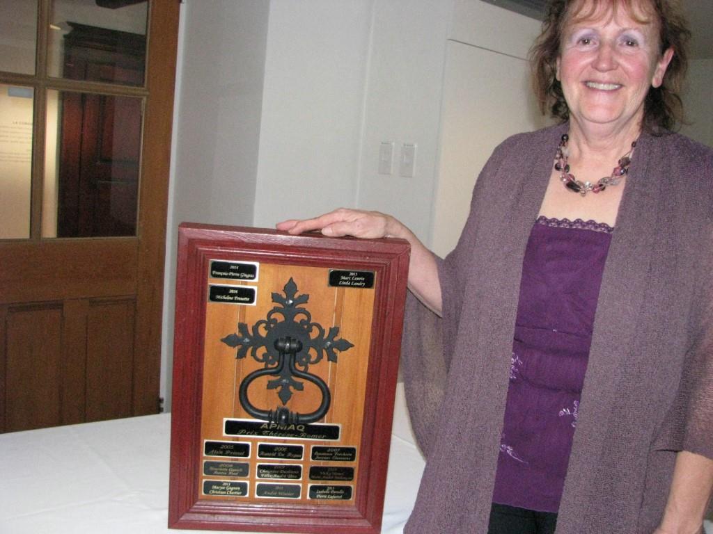 Micheline Frenette, lauréate du prix Thérèse-Romer. Crédit photo : Chantal Beauregard.