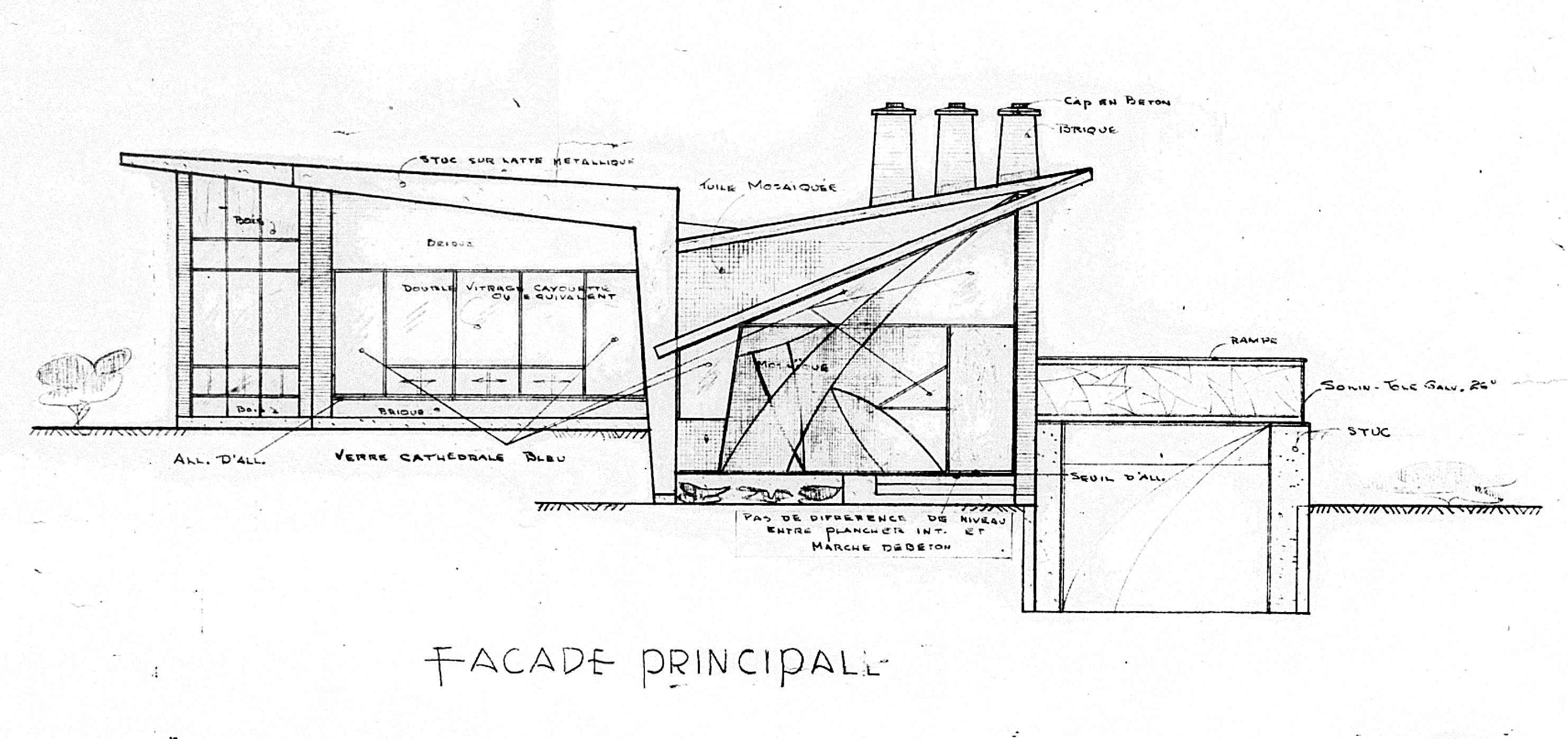 Plans dessinés par J. Bernier pour Monsieur A. Panneton, janvier 1960.