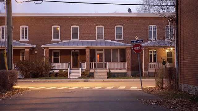 Maison de briques en rangée (brick row) à Salaberry-de-Valleyfield